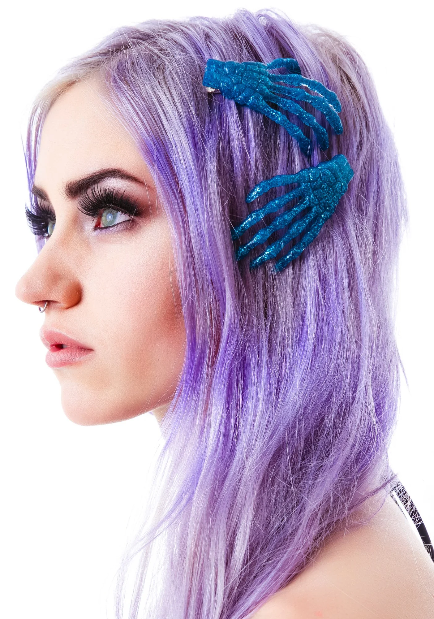 Skeleton Bone Hands Hair Slides - Pink - Image 10