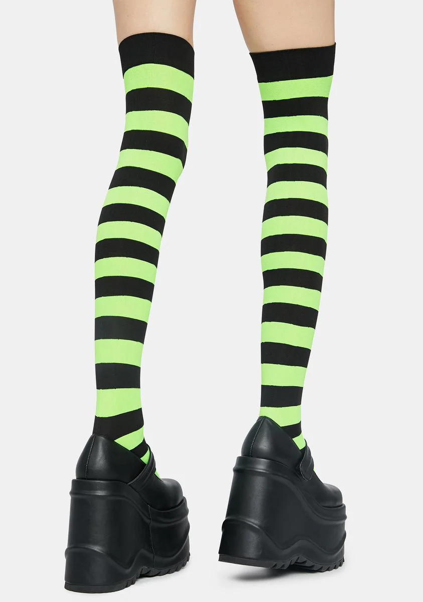 Slime Make U Pay Striped Thigh Highs - Image 3