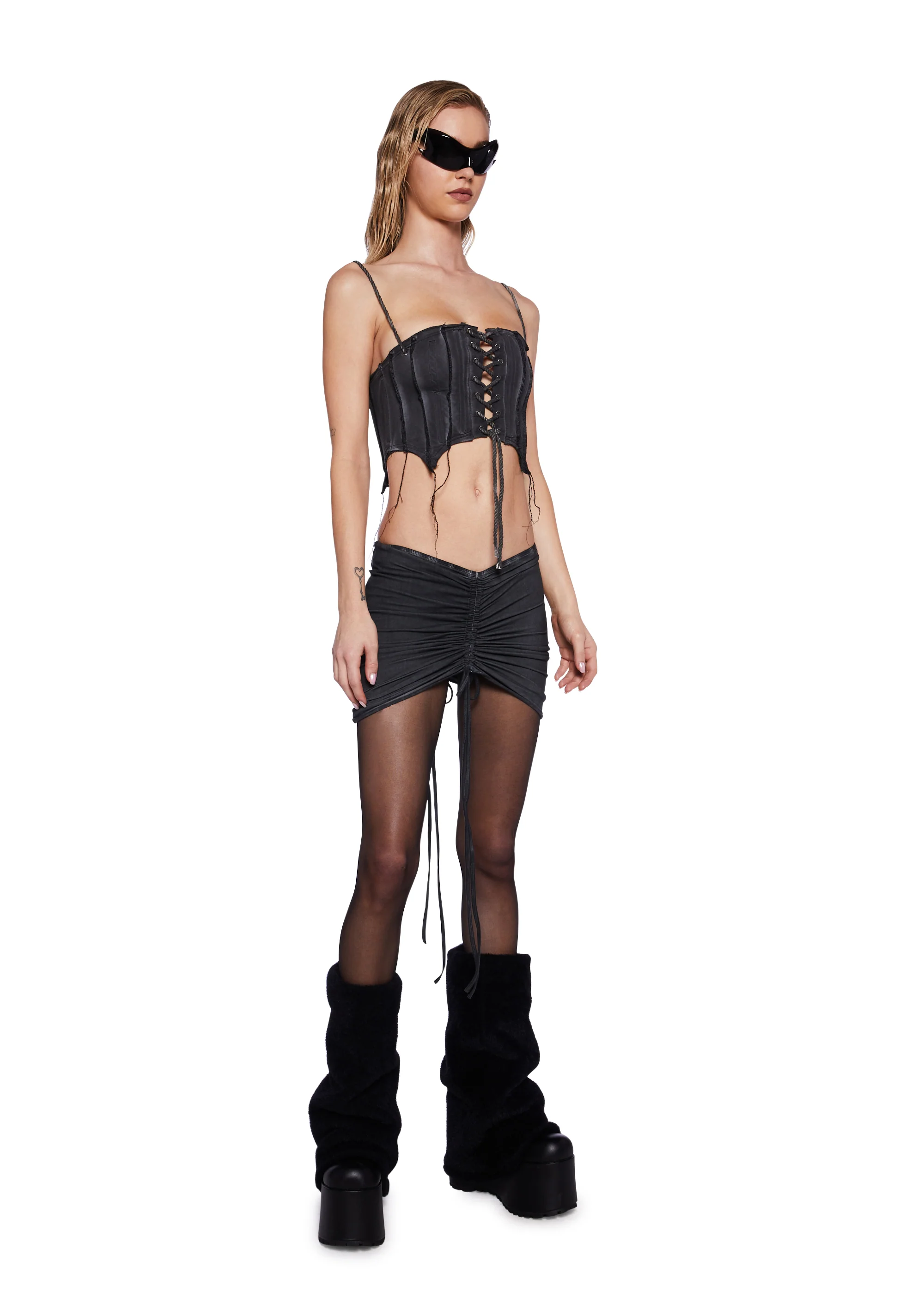 Pitch Washed V-Cut Skirt - Image 2