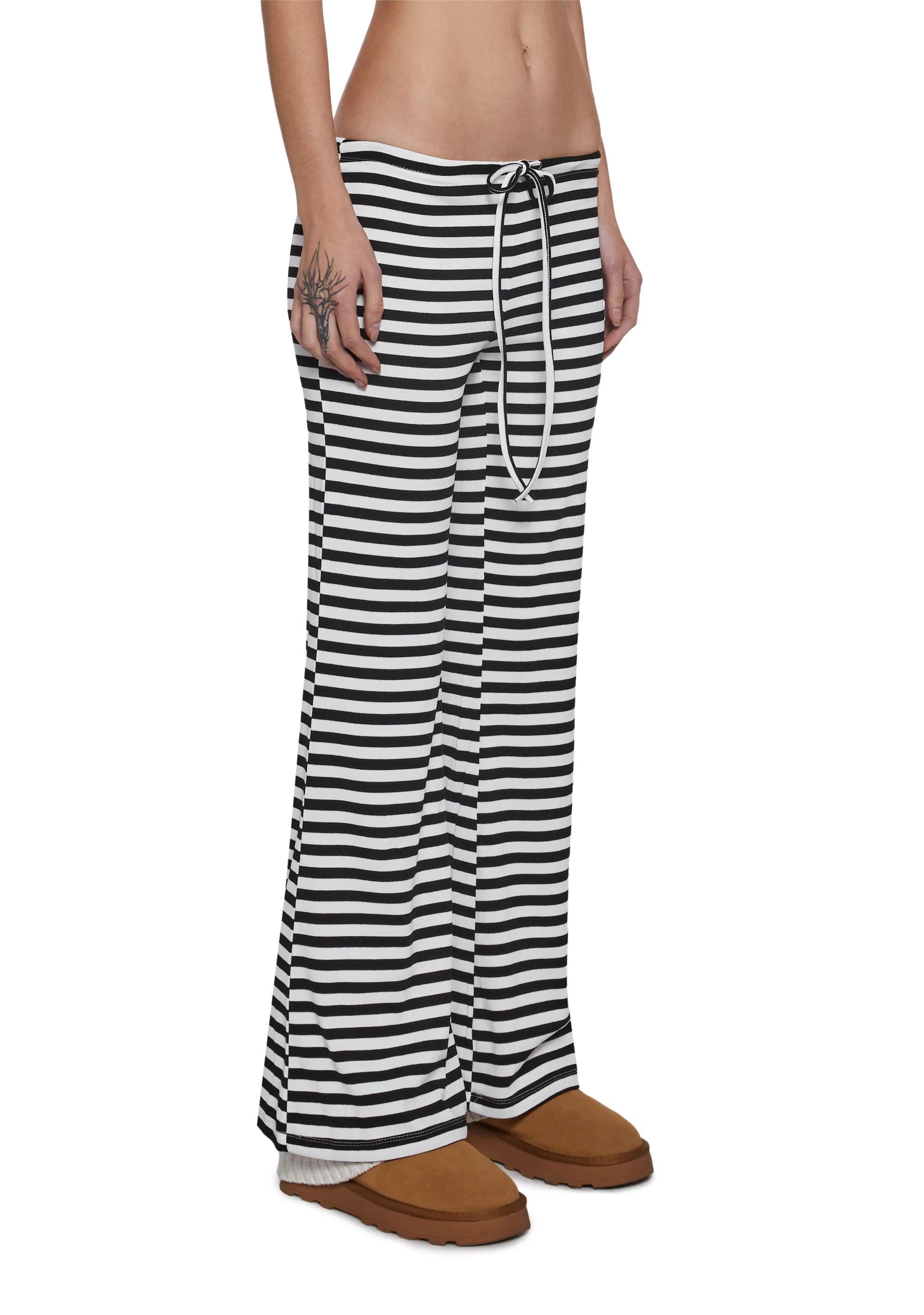 Leave Me Alone Striped Pants - White - Image 4