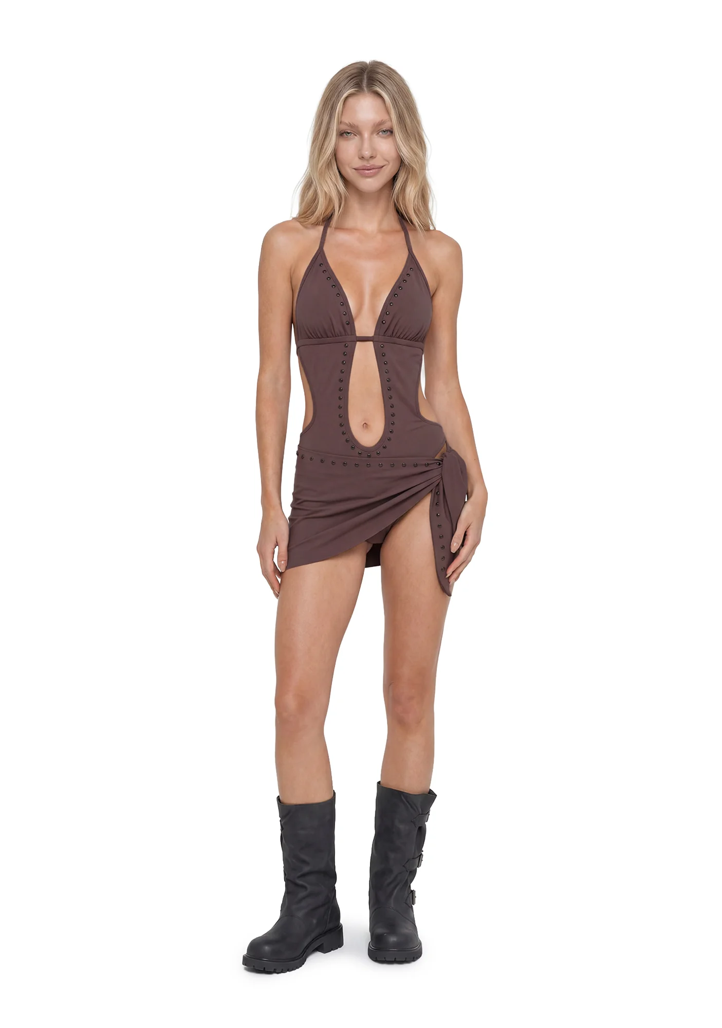 Reya Studded Monokini Skirt Set - Image 2