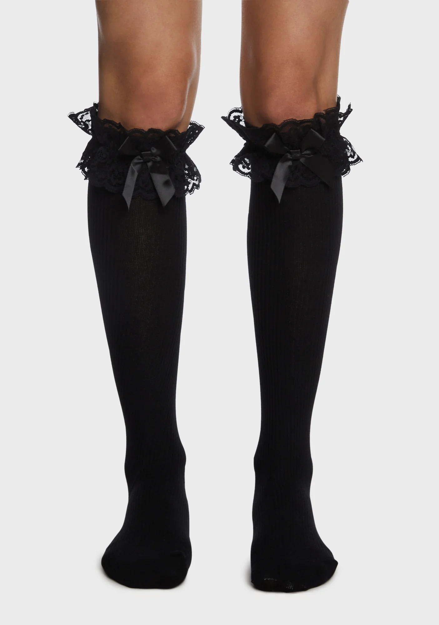 Sweet Like Me Knee High Socks - Black