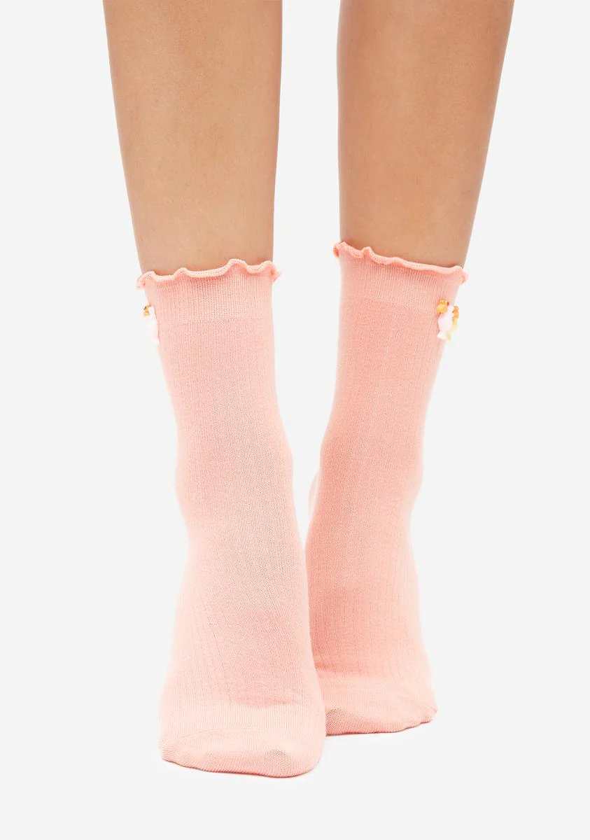 Sweet Summer Sip Crew Socks - Image 2