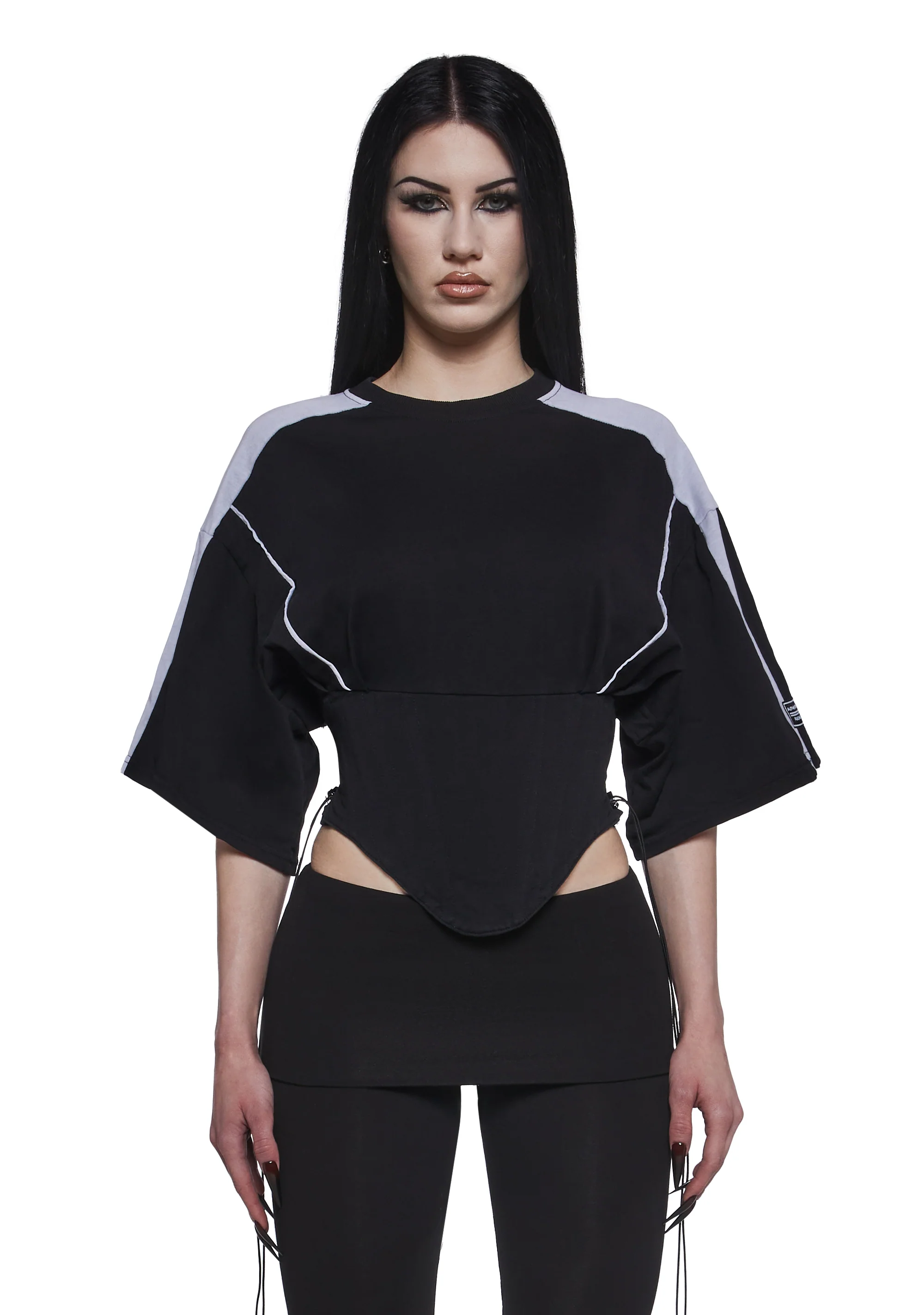 Team Player Corset T-Shirt - Black Washed