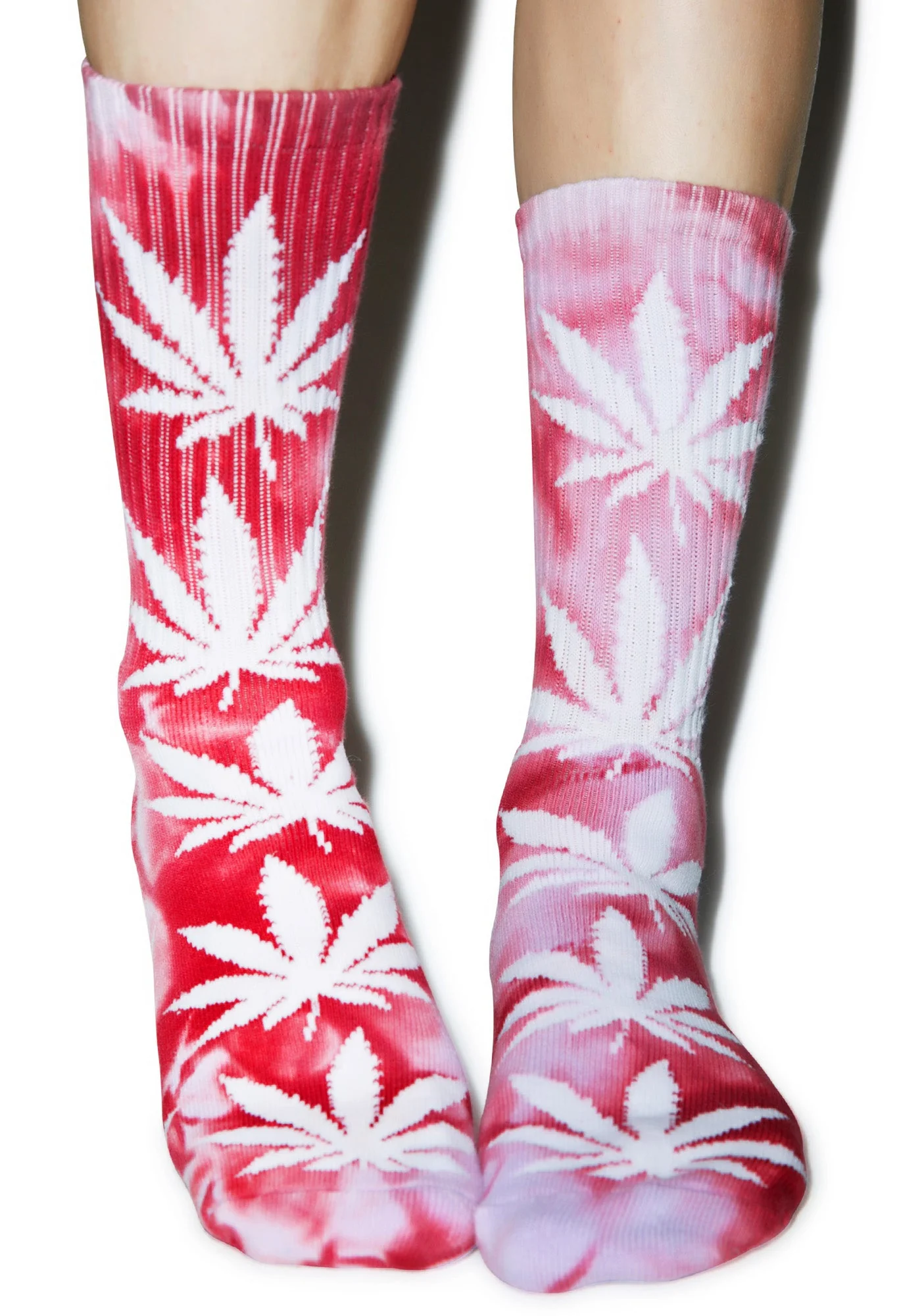 Tie Dye Plantlife Crew Sock - Dark Red - Image 16