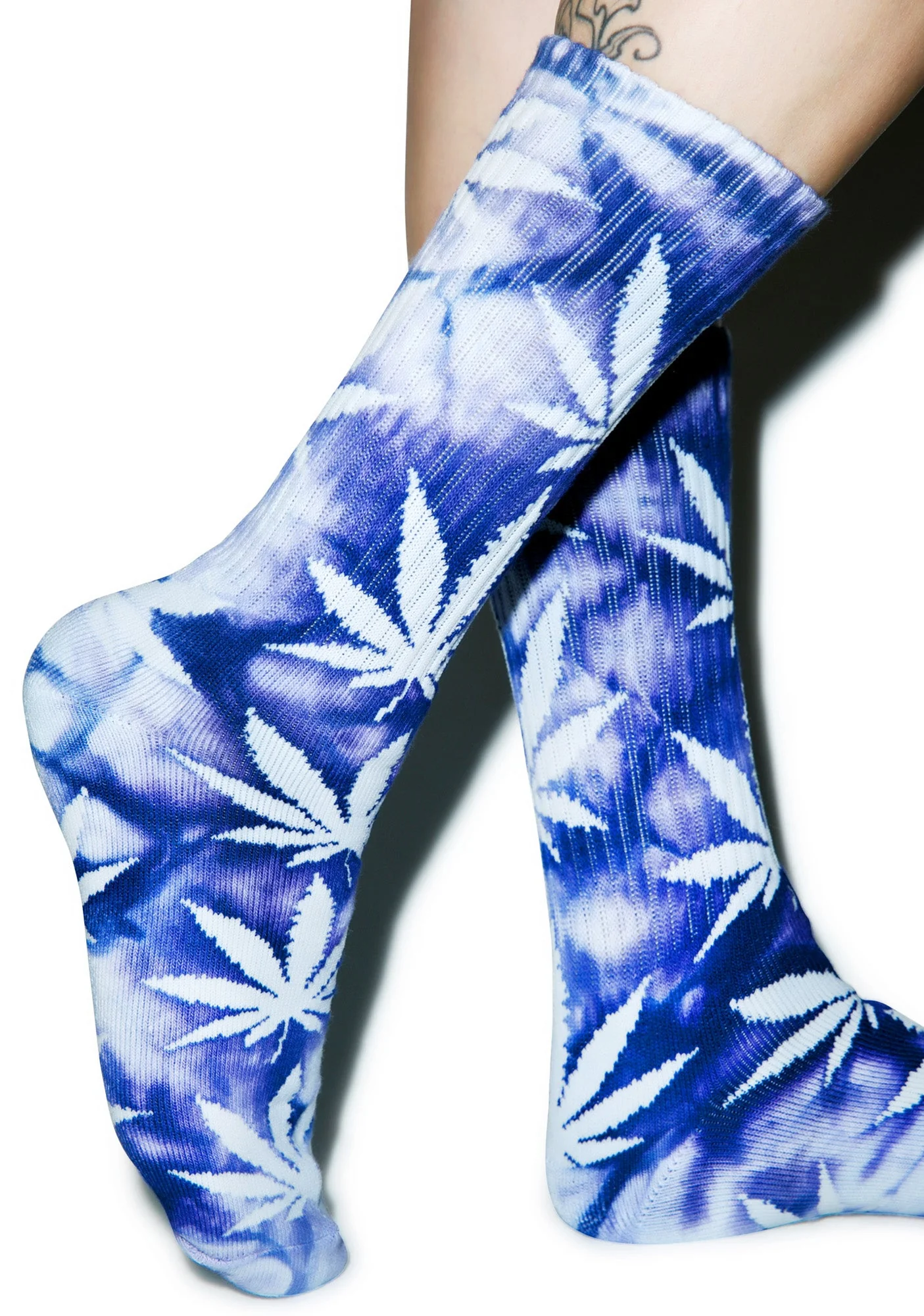 Tie Dye Plantlife Crew Sock - Black - Image 25