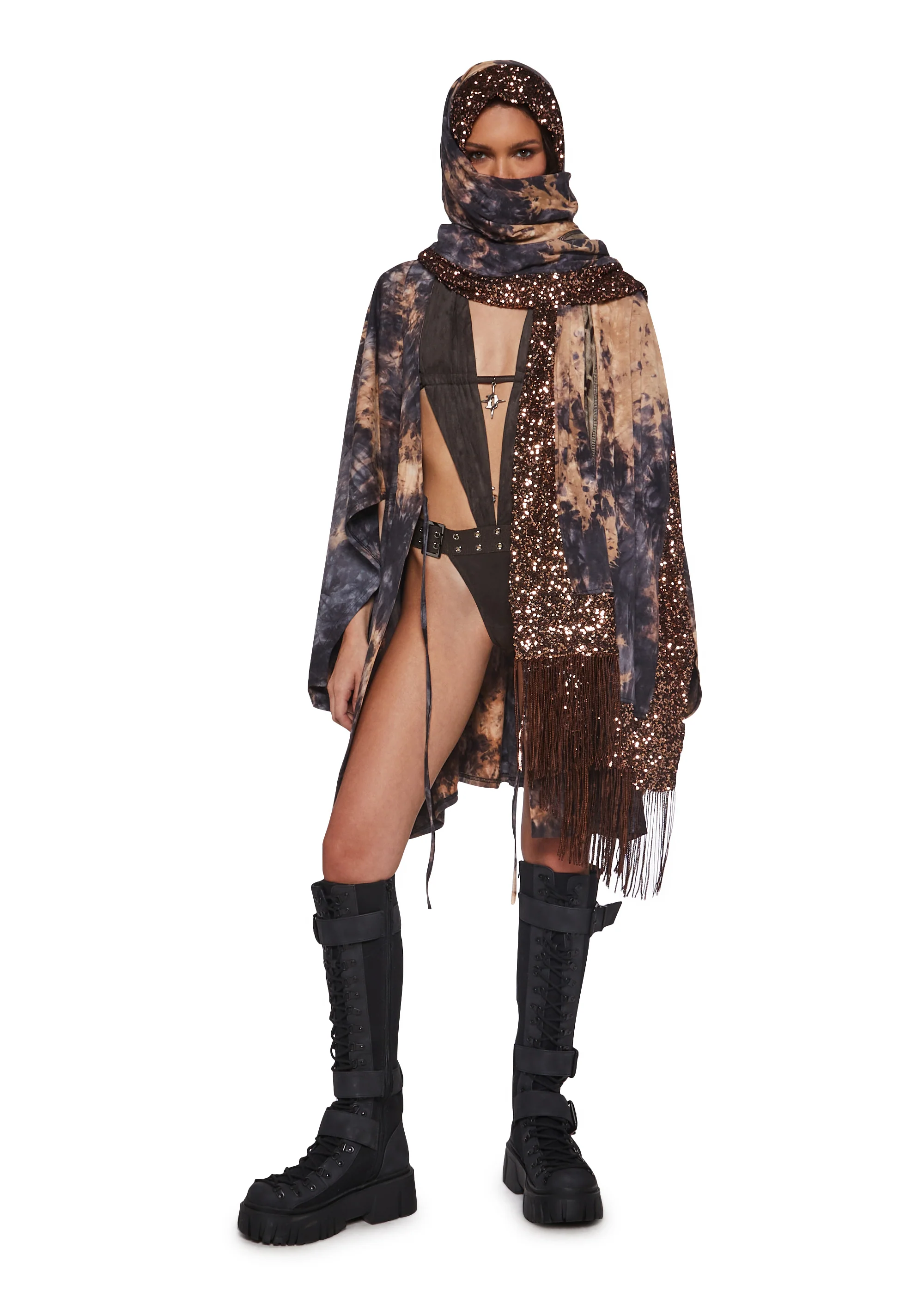 Clear Curiosity Scarf - Black/Gold - Image 2