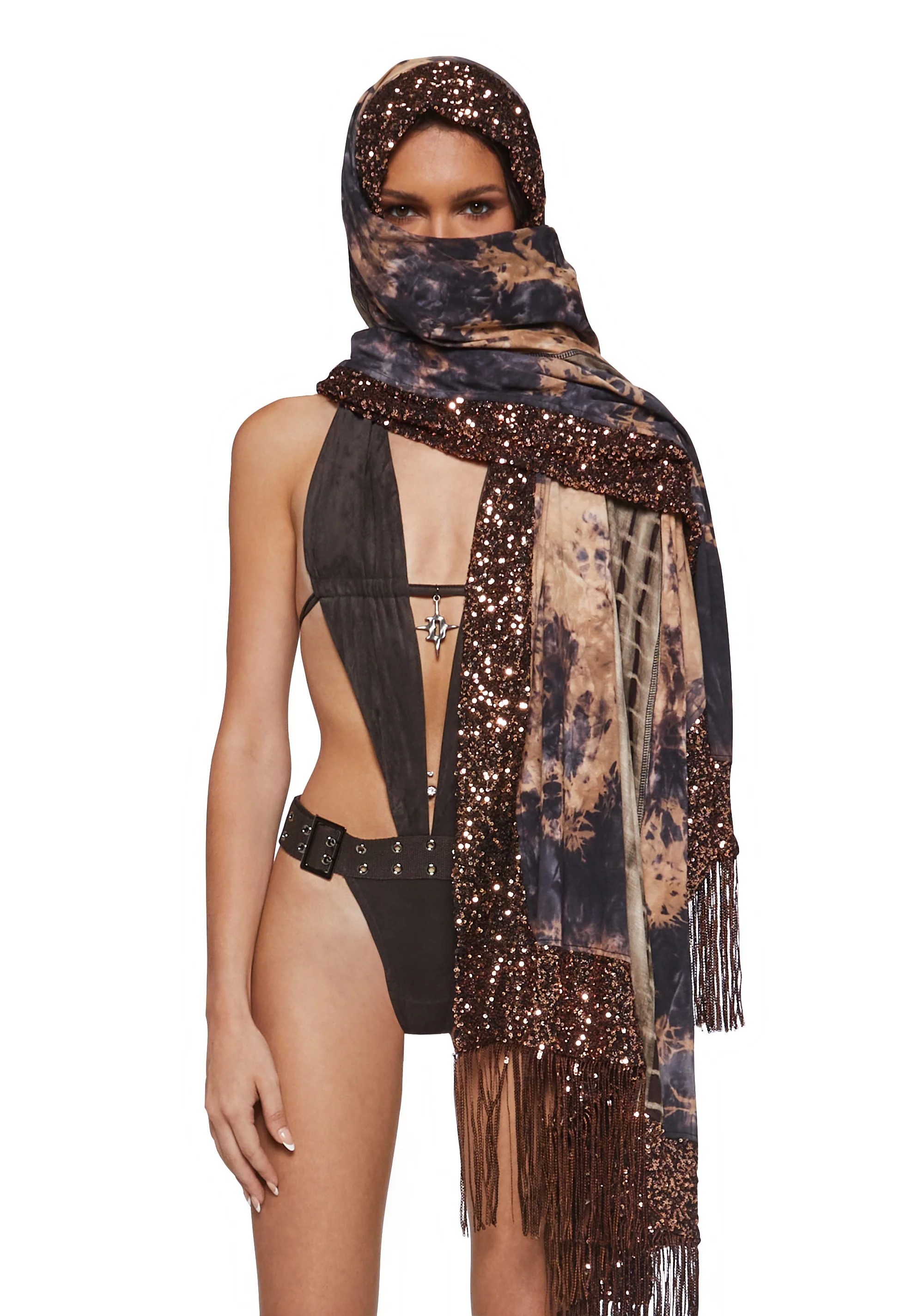 Clear Curiosity Scarf - Black/Gold - Image 4