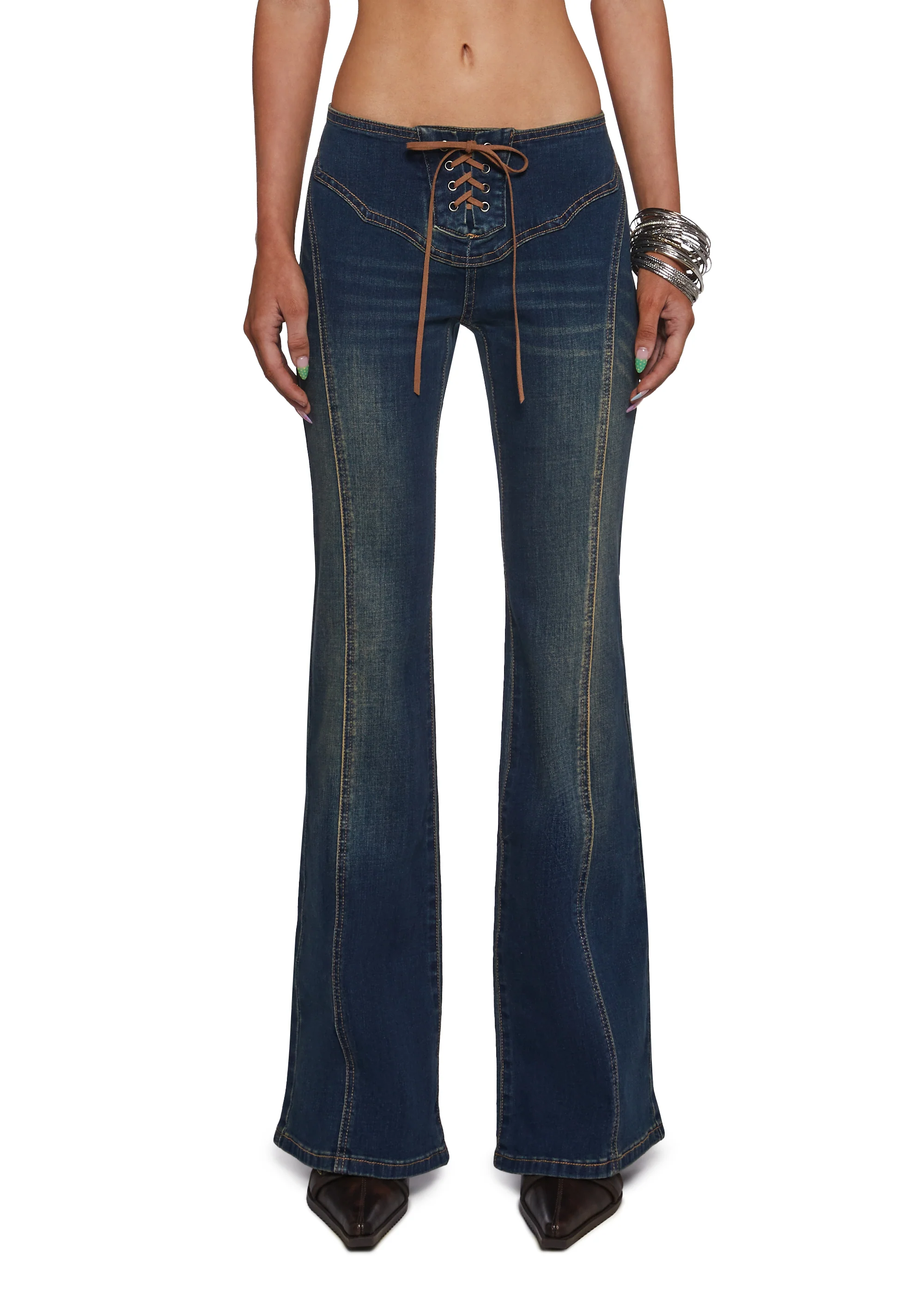 The Brittany Lace Up Jeans
