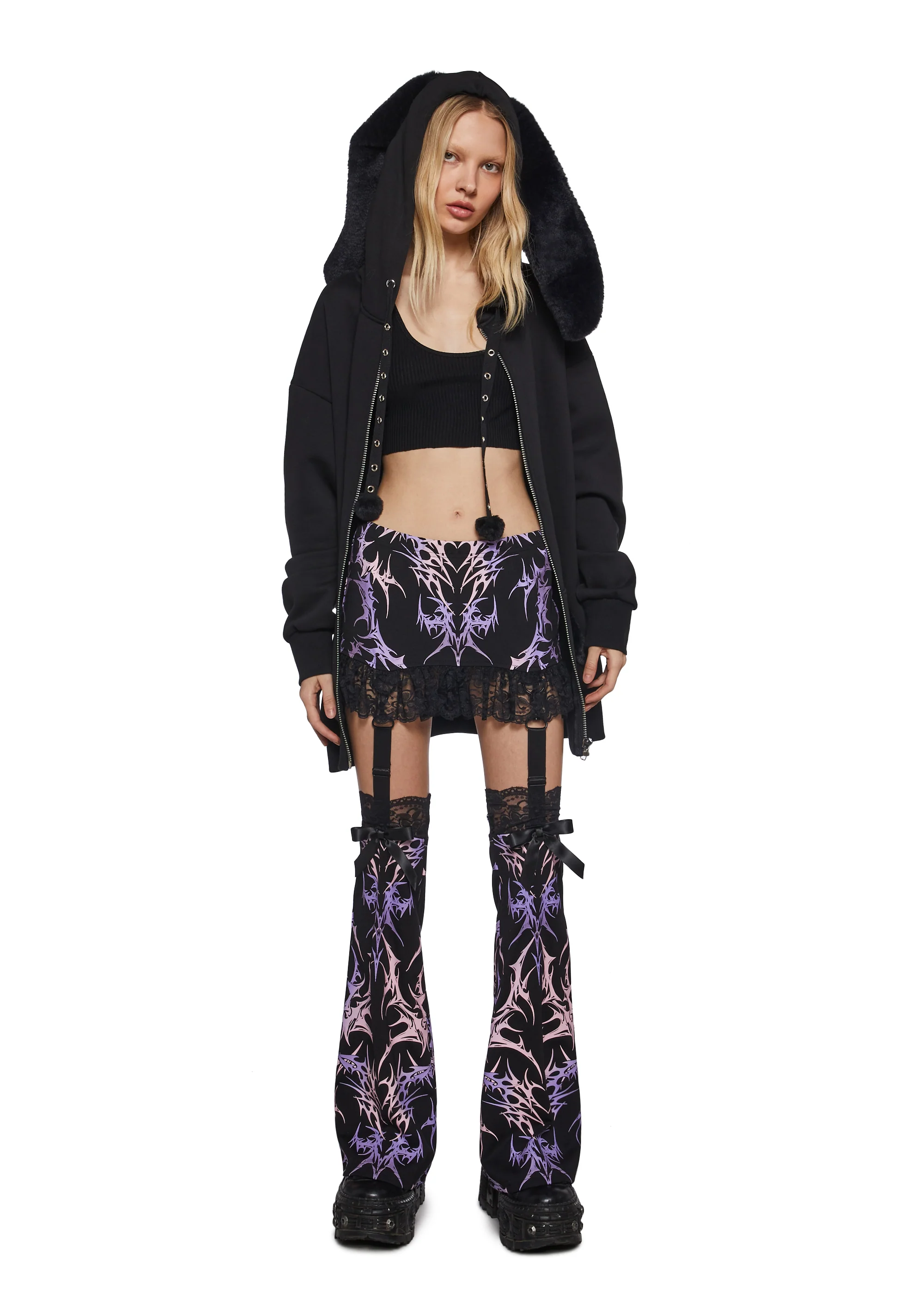 Virtually Lovesick Mini Skirt With Leg Warmers - Image 2