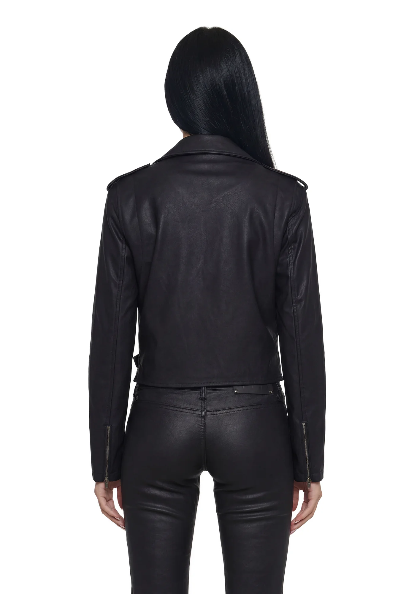 Siren Waxed Leather Moto Jacket - Image 4