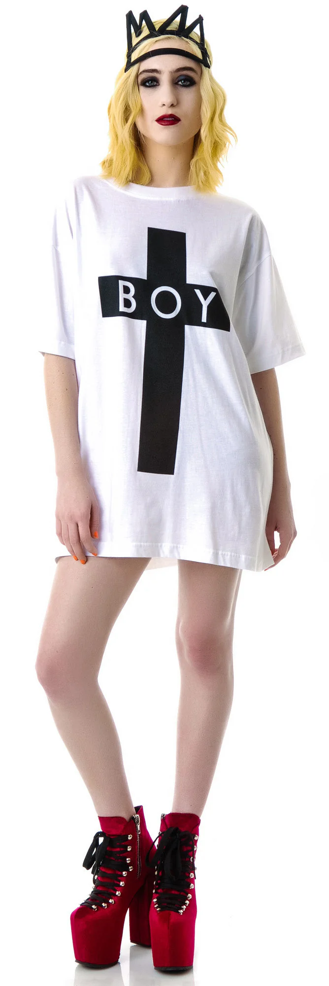 x BOY London Boy Cross Oversized Tee - Stripe - Image 10