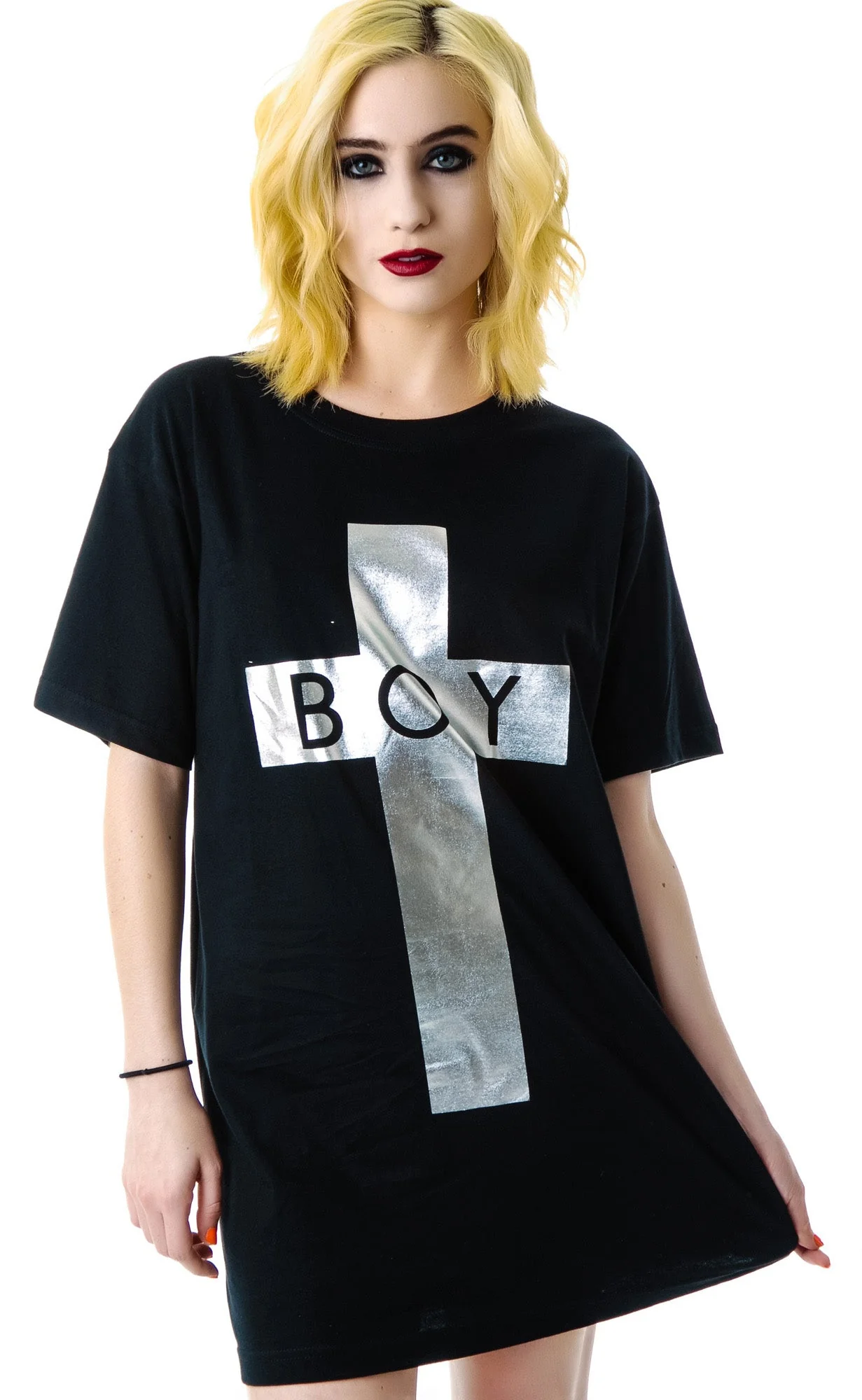 x BOY London Boy Cross Oversized Tee - Gold - Image 19