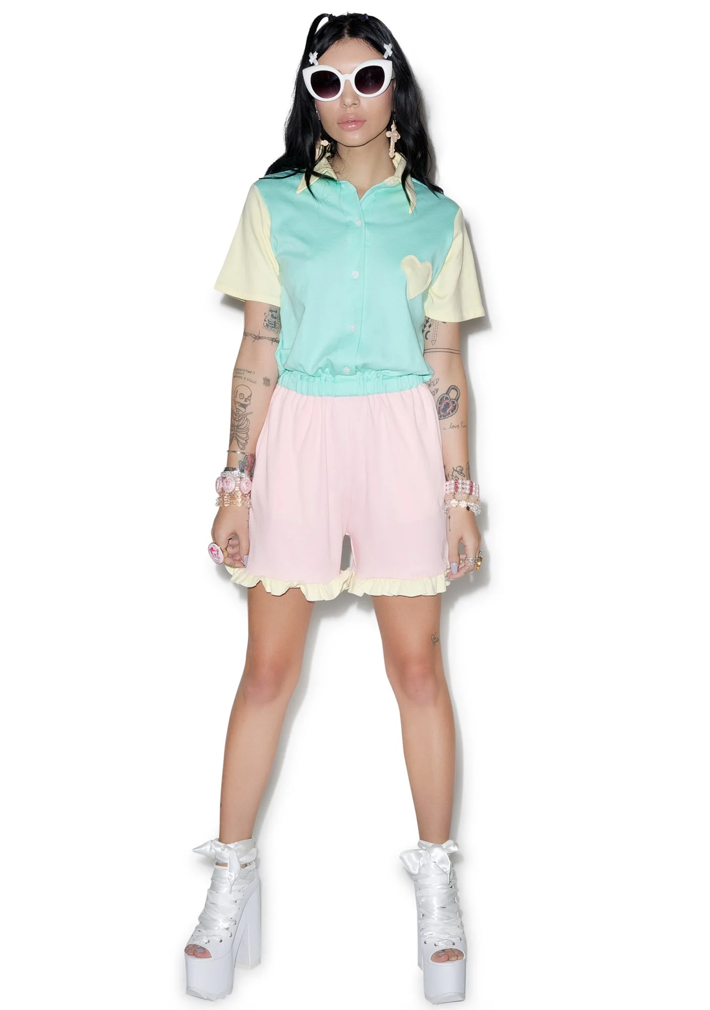 You Got It Dude Ruffle Romper - Light Blue - Image 11