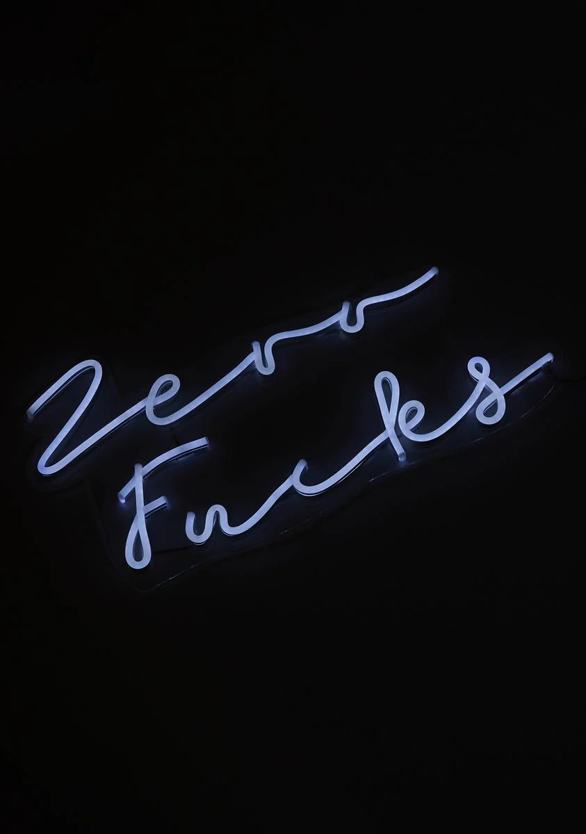 Zero Fucks Wall Neon Light